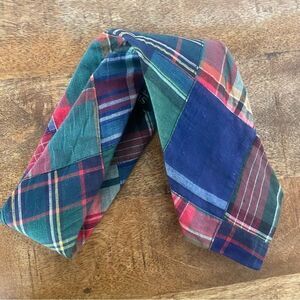 Vintage Madras Plaid Preppy 1990s 80s cotton neck tie STRUCTURE